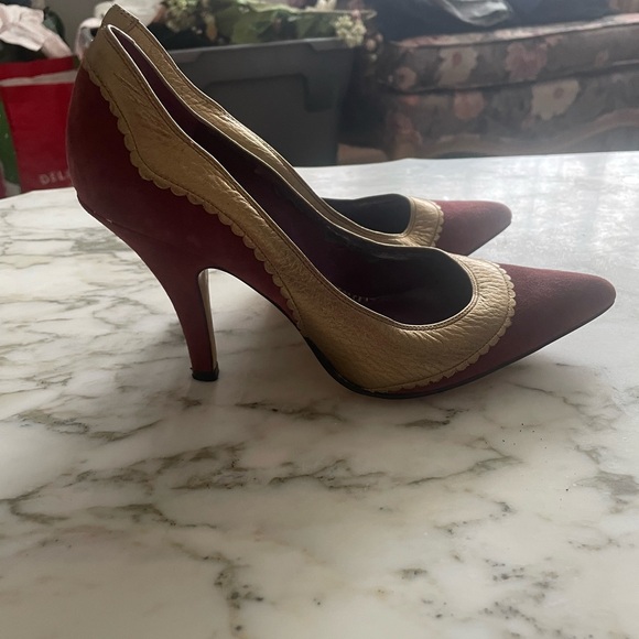 Cranberry & Gold Etienne Anigner stunning Vintage pumps 6.5 - Picture 2 of 6